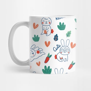 rabbit carrot pattern Mug